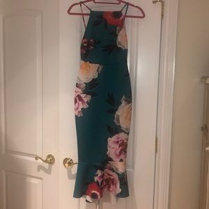 ASOS Floral Pinny Midi Dress with Pephem
